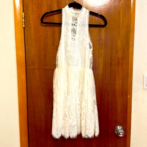 Free People NWT Verushka Ivory Lace Mini Cocktail Dress Size 6 - Picture 5 of 9